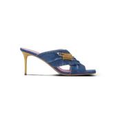 Balmain Denim Safety Pin mules Blue, Dam