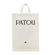 Patou Canvas Shoppingväska med Axelrem White, Dam