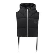 Moncler Ärmfri jacka med ikoniska detaljer Black, Dam