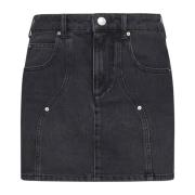 Isabel Marant Étoile Färgad Svart Denim Minikjol Black, Dam