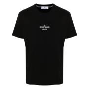 Stone Island Grafiskt Logotryck Bomull T-shirt Black, Herr