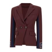 Elisabetta Franchi Burgundy Blazer med Asymmetrisk Stängning Red, Dam