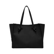 Gianni Chiarini Canvas handväska med läderhandtag Black, Dam