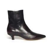 Pomme D'or Bordeaux Läder Ankelboots Black, Dam