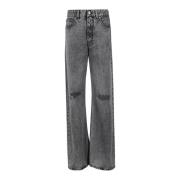 MM6 Maison Margiela Klassiska Denim Jeans med Fem Fickor Gray, Dam