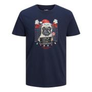 Jack & Jones Jul Mugshot T-shirt för män Blue, Herr