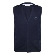 Sun68 Solid Vest Blue, Herr