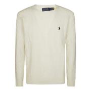 Polo Ralph Lauren Ull Rundhals Tröja White, Herr