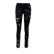 Dolce & Gabbana Skinny Broken Paint Jeans för Män Black, Herr