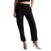 Liu Jo Svarta Cropped Flanellbyxor Black, Dam