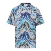 Carlo Colucci Innovativ Stickad T-shirt - Urban Elegans Blue, Herr