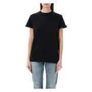 Golden Goose Distressed T-Shirt Black, Dam