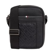 Tommy Hilfiger Svart Crossbody Väska Reporter Stil Black, Herr