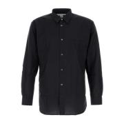 Comme des Garçons Navy Blue Wool Shirt Blue, Herr