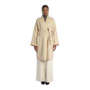 Max Mara Eris Dubbelrock utan Krage Beige, Dam