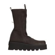 Puro Stretch läder ankel boot Black, Dam