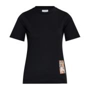 Burberry T-shirt med logopatch Black, Dam