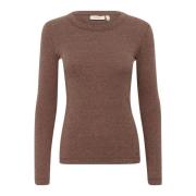 InWear Brun Melange Långärmad T-shirt Brown, Dam