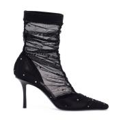 Jimmy Choo Mesh Ankelboots med Strass Black, Dam