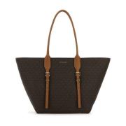 Michael Kors Canvas Shoppingväska med Moore Design Brown, Dam