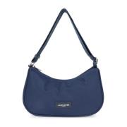 Lancaster Basic Vita Dragkedja Crossbody Väska Blue, Dam