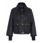 Barbour Cropped Beadnell Vaxad Jacka Blue, Dam