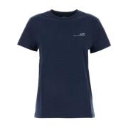 A.p.c. Stilren Navy Blue Bomull T-shirt Blue, Dam