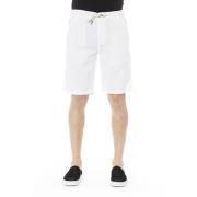 Baldinini Enfärgade Bermuda Shorts med Dragsko White, Herr