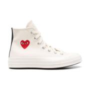 Comme des Garçons Play Canvas Snörskor Logo Print White, Dam