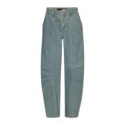 Rotate Birger Christensen Skulpterade Wide Leg Jeans Beige Blå Blue, D...