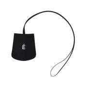 Études Svart Läder Nyckelhållare Halsband Black, Unisex