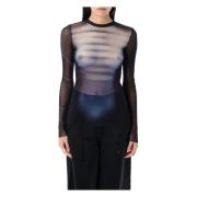 Jean Paul Gaultier Mesh Top Le Male Mode Skjorta Blue, Dam