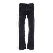 Incotex Svarta stretch denim jeans Black, Herr