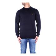 Fred Perry Blåa Logo Sweaters Blue, Herr