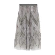 Elisabetta Franchi Blommig Mini Kjol Gray, Dam