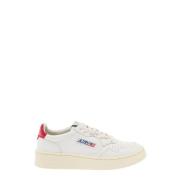 Autry Vita Läder Sneakers med Röd Häl White, Dam