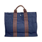 Hermès Vintage Pre-owned Canvas handvskor Blue, Dam