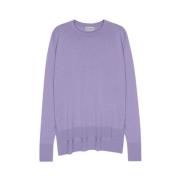 John Smedley Klassisk Bomull Jersey Tröja Purple, Dam