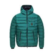 RefrigiWear Kort Nylon Dunjacka med Huva Green, Herr