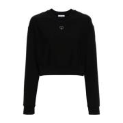 Moschino Hjärta Plaque Sweatshirt Black, Dam