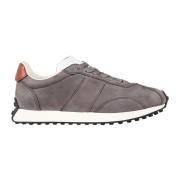 Tod's Grå Mocka Sneakers med Brun Lärdetalj Gray, Herr