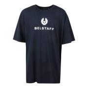 Belstaff Bomullsjersey T-shirt med logotyp Blue, Herr