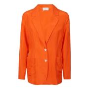 P.a.r.o.s.h. Silke Crepe de Chine Svart Jacka Orange, Dam