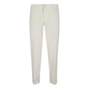 Fay Sammet stretch corduroy byxor i kräm White, Dam