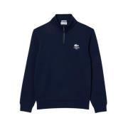 Lacoste Hög hals dragkedja tröja Blue, Herr