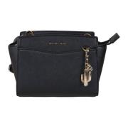 Michael Kors Svart Saffiano Läder Crossbody Väska Black, Dam