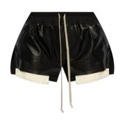 Rick Owens Lädershorts Fog Black, Dam