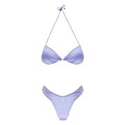 F**k Lila Satin Bikini Triangel Topp Purple, Dam