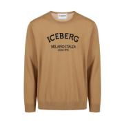 Iceberg Tröja med rund hals och logotyp Beige, Herr