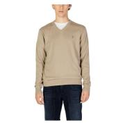 U.s. Polo Assn. Beige V-ringad Stickat Höst/Vinter Herr Beige, Herr